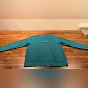 Textured Knit Crewneck Sweater - medium - green